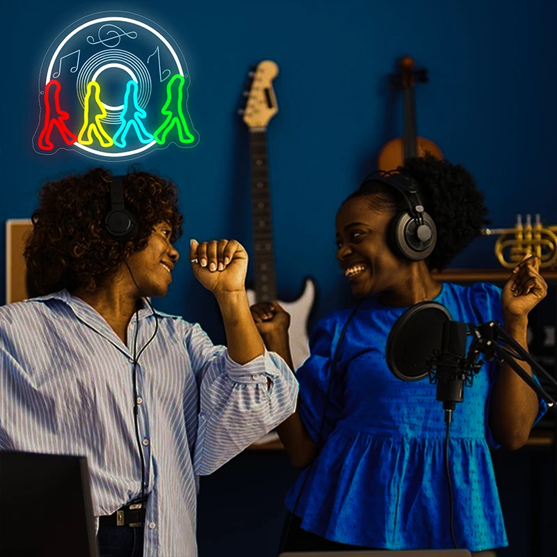 Insegna al neon Rock Band per decorazioni da parete Insegna al neon musicale illuminata per palcoscenici musicali Concerti Bar Camera da letto Festa Regali di compleanno di Natale