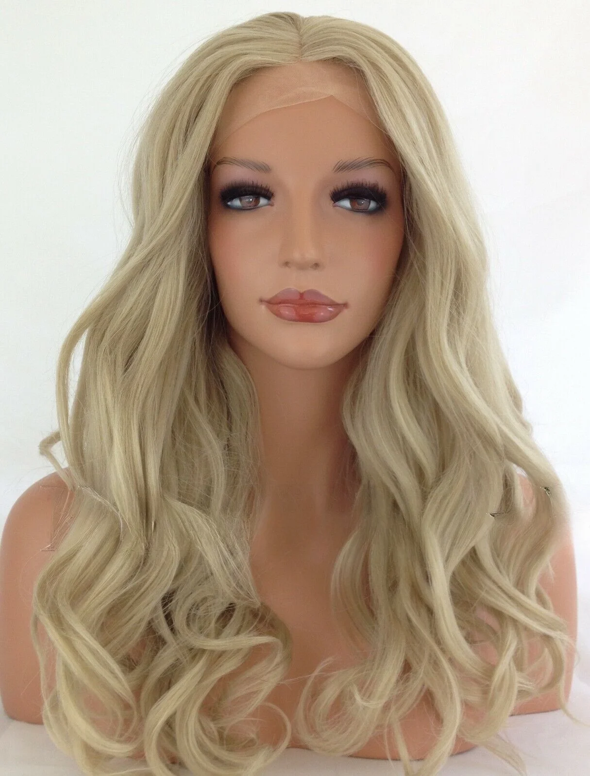 

LIGHT BLONDE LADIES WOMENS LONG Synthetic HEAT RESISTANT LACE FRONT WIG