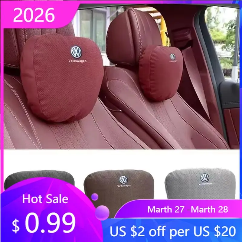 

VW GTI GOLF 2026 Горячая продажа для VW VOLKSWAGEN Замшевый салон автомобиля, подголовник, подушка для поддержки шеи для Volkswagen Golf Passat Jetta Beetle