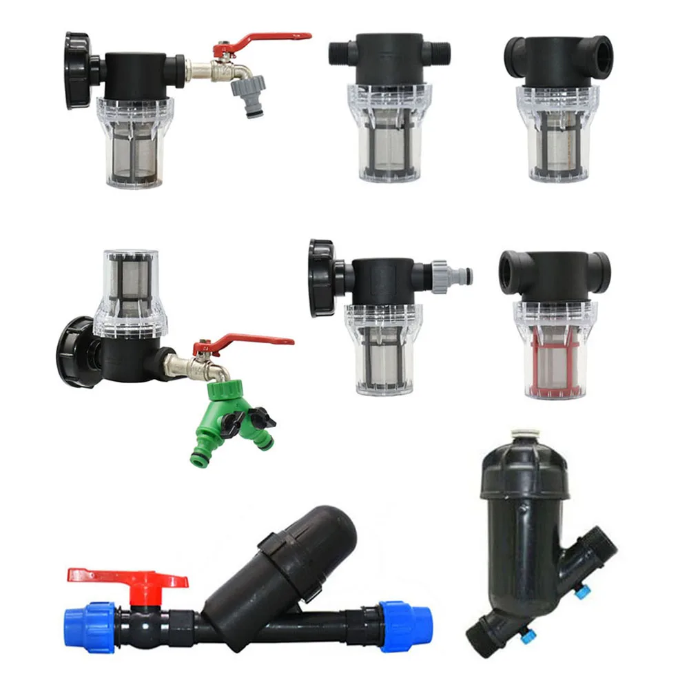 8/10/12/13mm Hose Water Filter 16mm Nipples Check Valve Filter Car Wash Garden Irrigation Pump Filtering Net Strainer Mesh