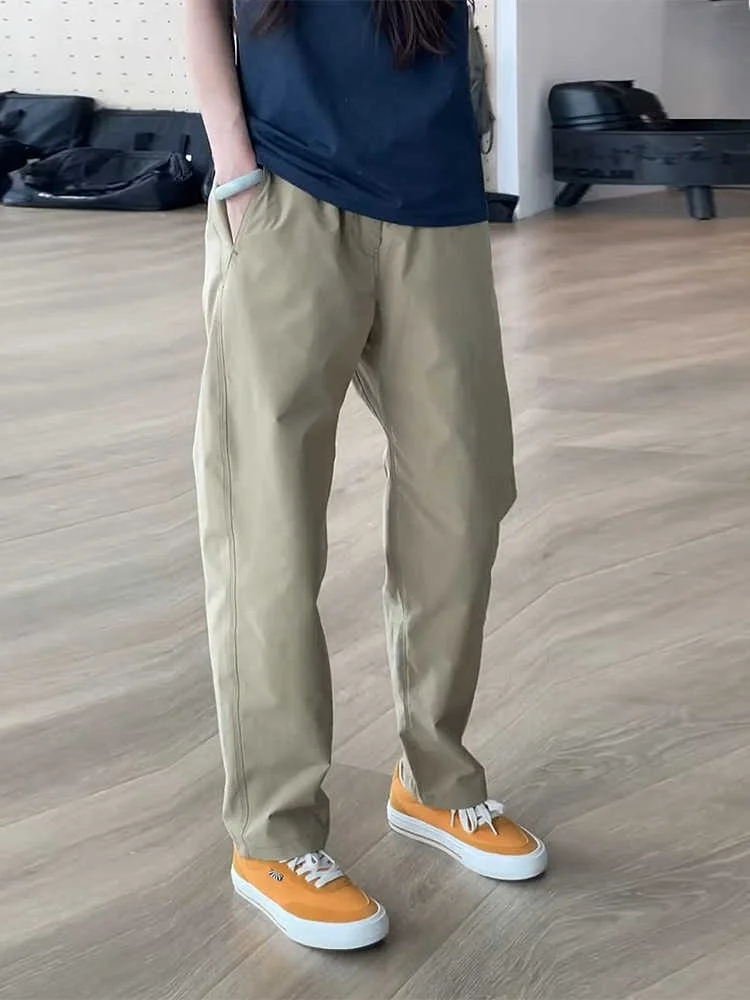 

Khaki Color Slim Fit Men's Pants Straight Leg Outdoor Waterproof Trousers Faionable Casual Workwear Cargo Pants