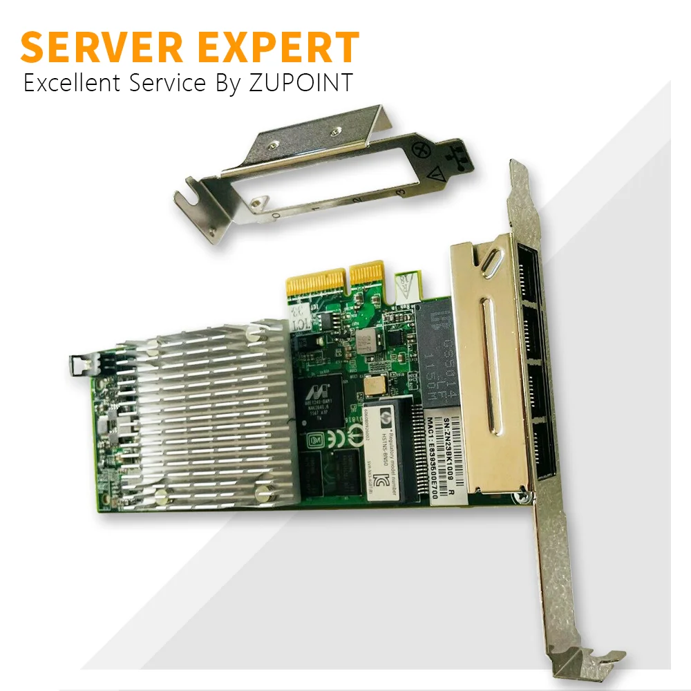 

ZUPOINT NC375T Network Interface Controller PCIe Quad Port Gigabit Server Adapter 539931-001/538696-B21