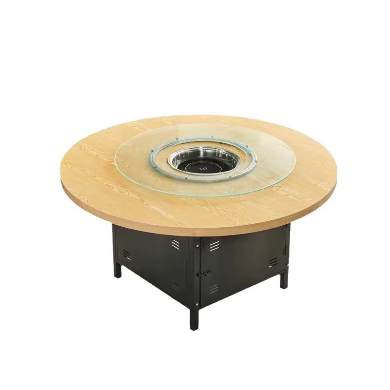 

Commercial Korean gas stove, induction cooker integrated, folding large round table