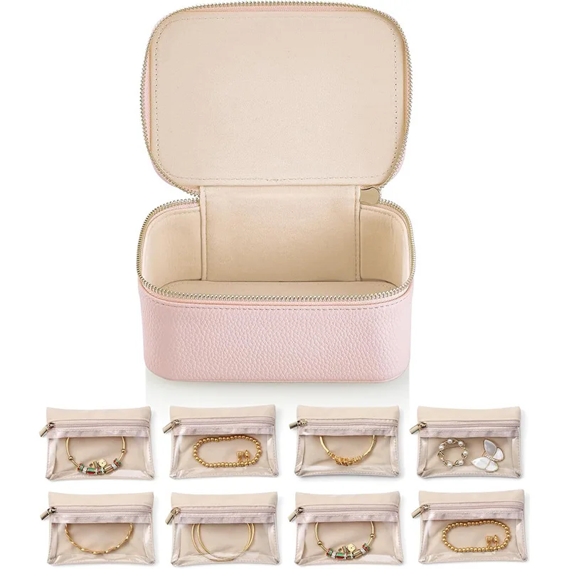 

Jewelry Box Convenient Travel 8 Pieces Divided Bag Jewelry Organizer Earring Jewelry Box