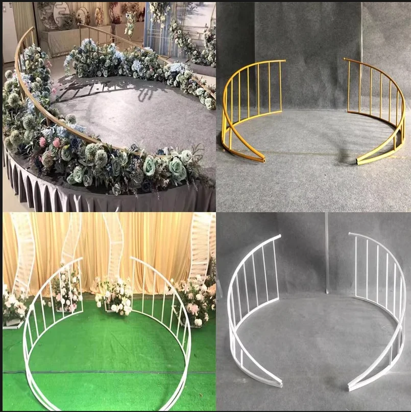 2pcs Wedding Arch Wedding Decoration Party Background Road Guide Stage Metal Arc Fence Background Frame Decoration