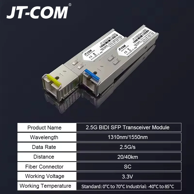 1 Para Modułów 2.5G SC SFP Gigabit DDM BIDI 2.5G Transceiver Światłowodowy SFP Kompatybilny z Mikrotik Cisco Switch — zdjęcie produktu 4