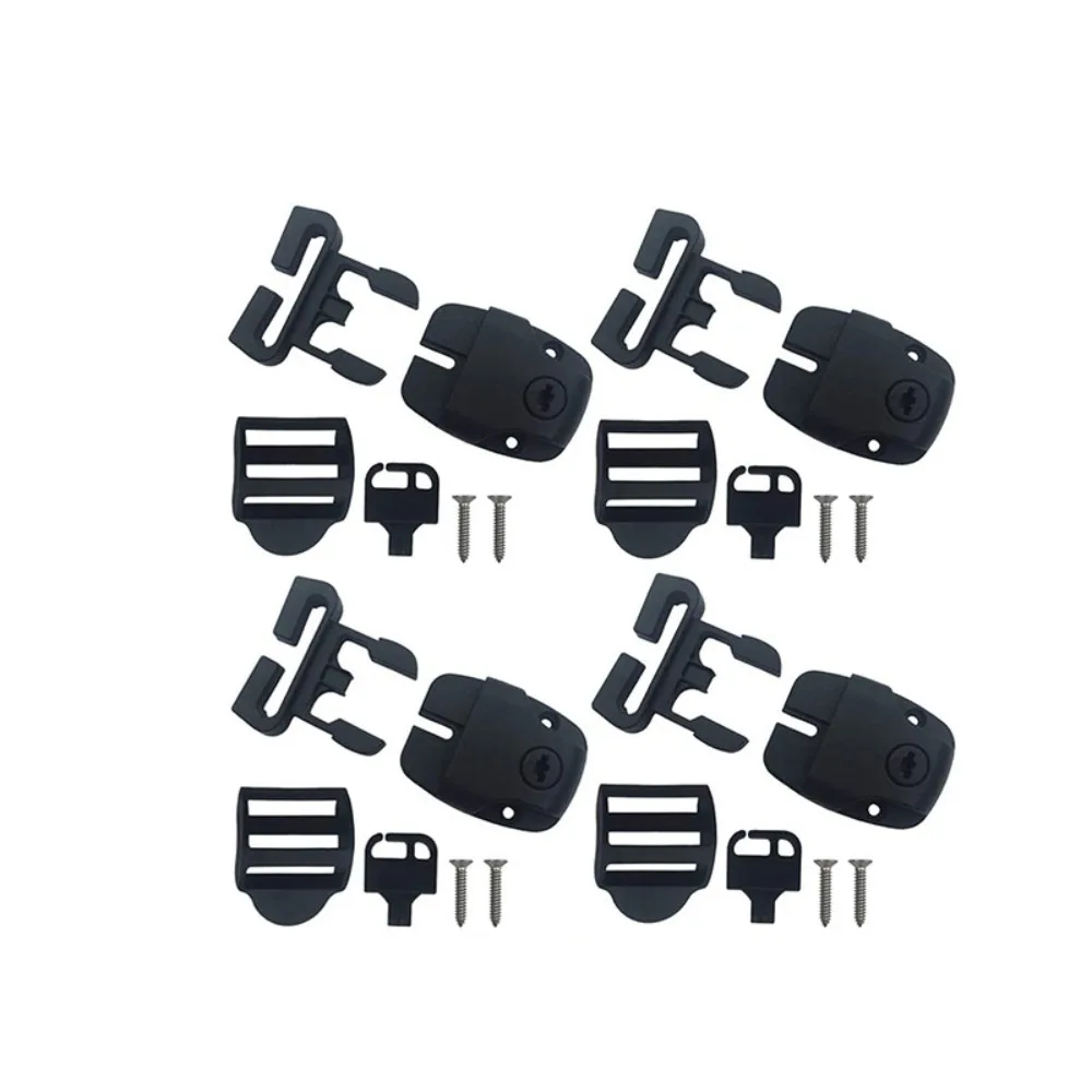 4Pcs/Sets ABS Hot Tub Cover Clips Enhanced Security 4 Latches Clip&4 Slides&4 Keys Spa Hot Tub Cover Latch Buckle Kit