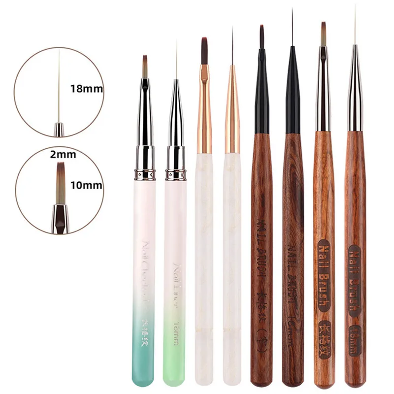 1/2 قطعة قلم رسم فني بطانة تصميم اللوحة البولندية فرشاة جل الأشعة فوق البنفسجية هلام مسمار رسم القلم أدوات رأس مستدير مع غطاء معدني #6