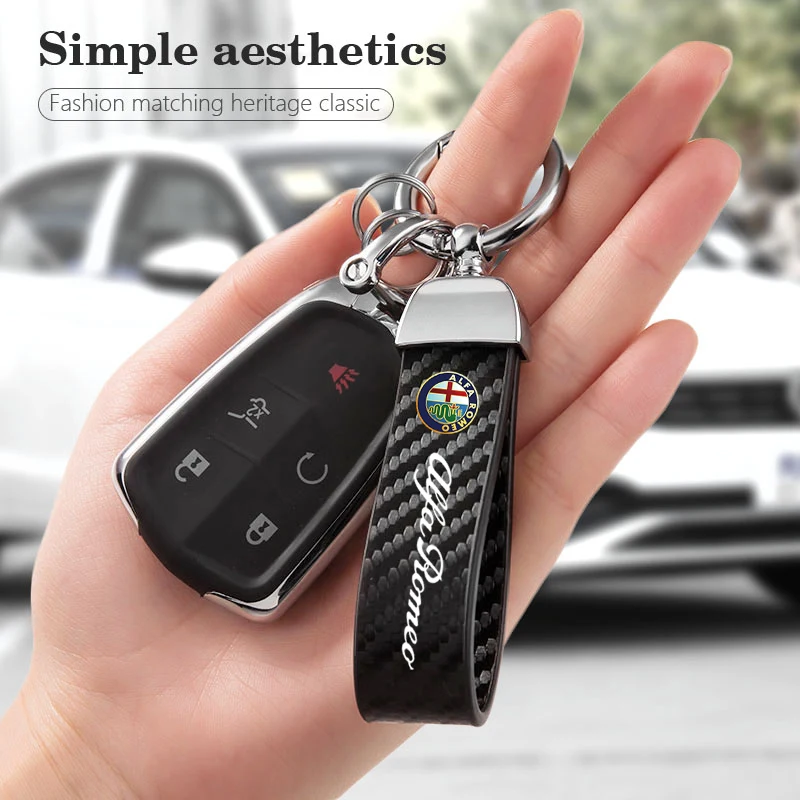 Automotive parts business gift leather keychain For Alfa Romeo 4C 159 Giulietta 156 Tonale Mito 147 8C Stelvio GT 166 Volante