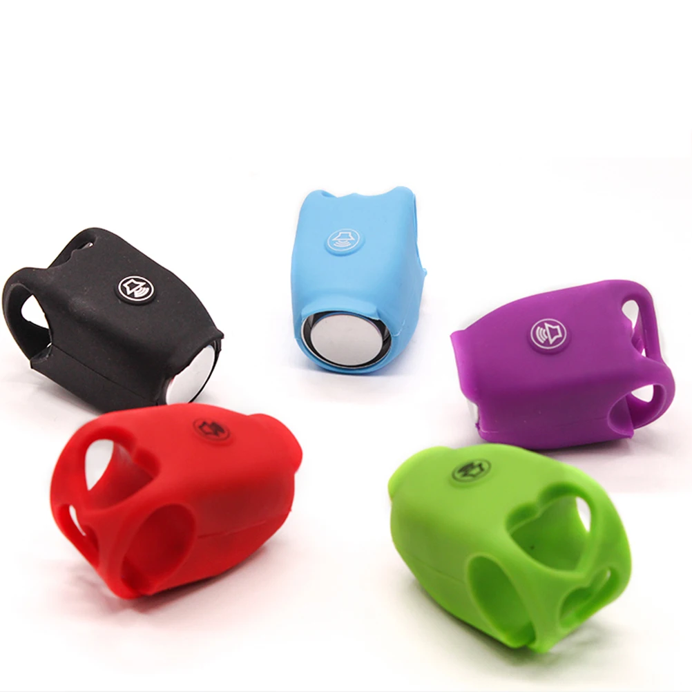 

Electric Cycling Bells Mini Bike Horns Rainproof Mountain Bike Road Bike Handlebar Mount Silicone Ring Bell Accessories (Black)