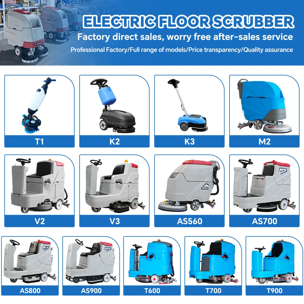 Warehouse Gym Ceramic Tile Commercial Floor Cleaner  Machine Auto Commercial Industrial Walk Behind Electric Floor Scrubber