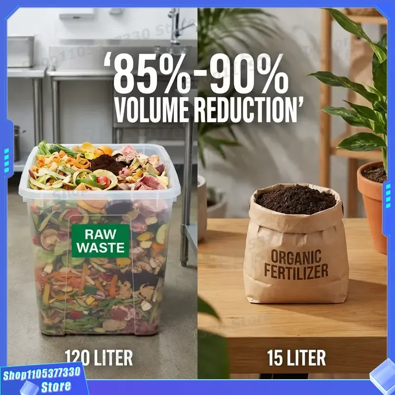 Electric Kitchen Food Waste Composter Stainless Steel Bin with Muffler Tech Odorless Eco Friendly Household Appliance for