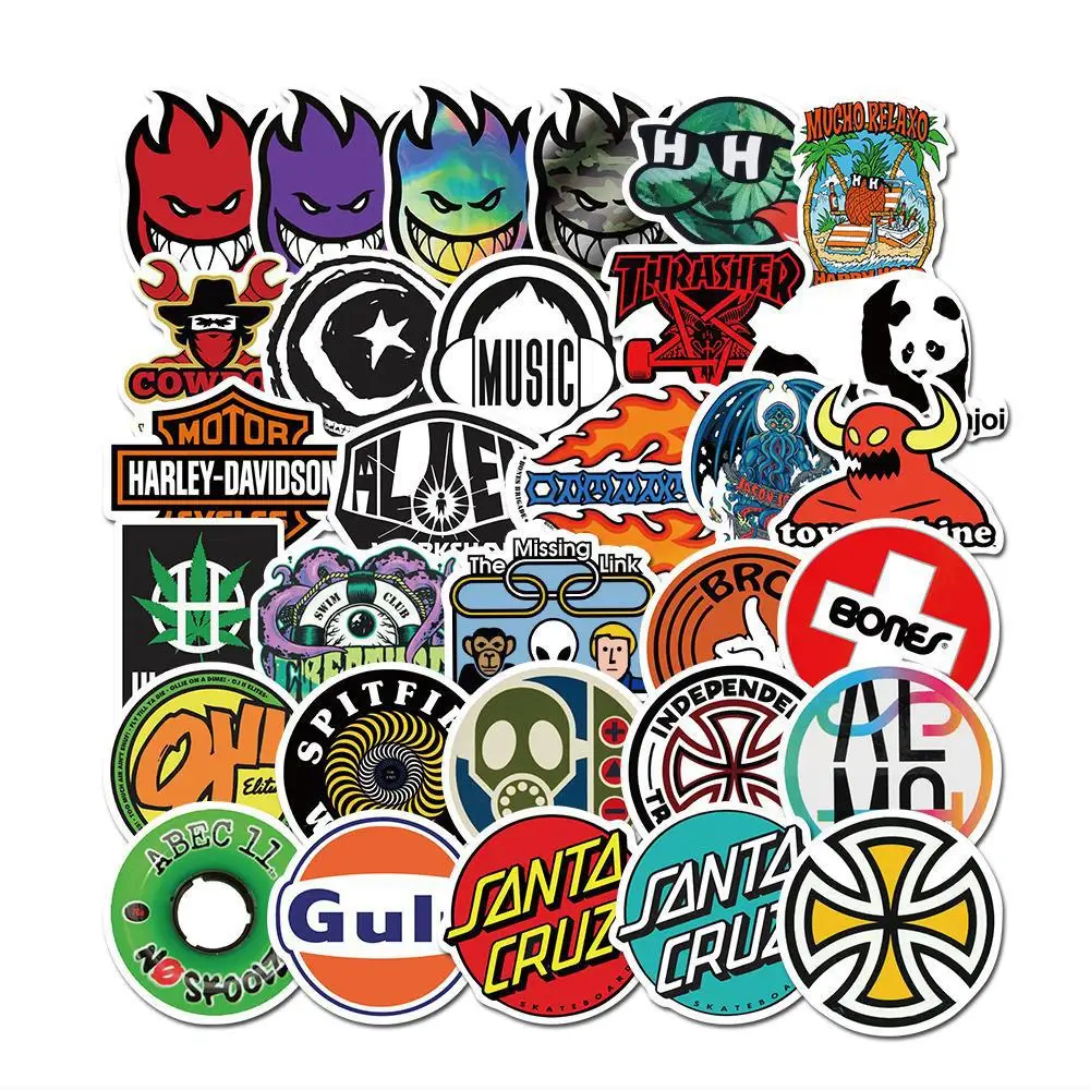 10/50pcs Retro style skateboard stickers skate Graffiti Stickers for DIY Luggage Laptop Skateboard Motorcycle Bicycle Stickers