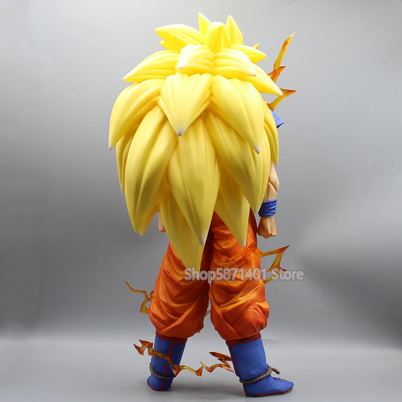 48cm Dragon Ball Figures SSJ3 Son Goku Action Figures Super 3 Goku Double Heads Anime PVC Collection Model Toys Ornamen Gifts