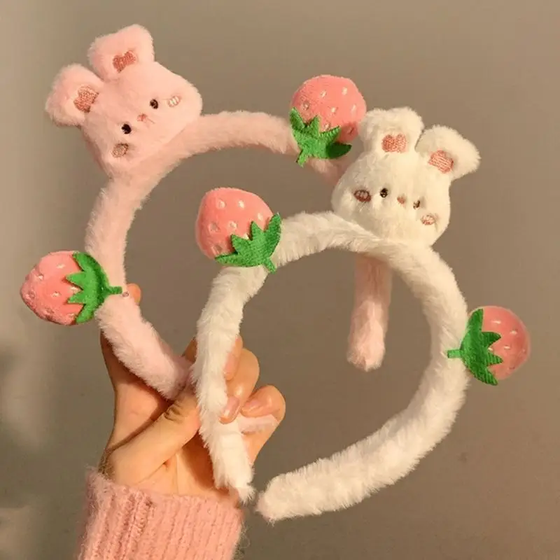 

Plush Rabbit Hairband for Women Girl Face Washing Headband Music Festival Headwear Party Gathering Hairhoop Hair Decors