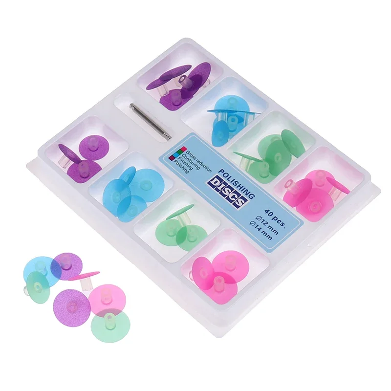 

40Pcs Dental Polishing Stem Discs Composite Finishing Disc + 4Pcs Mandrel Dental Polishing Disc Set