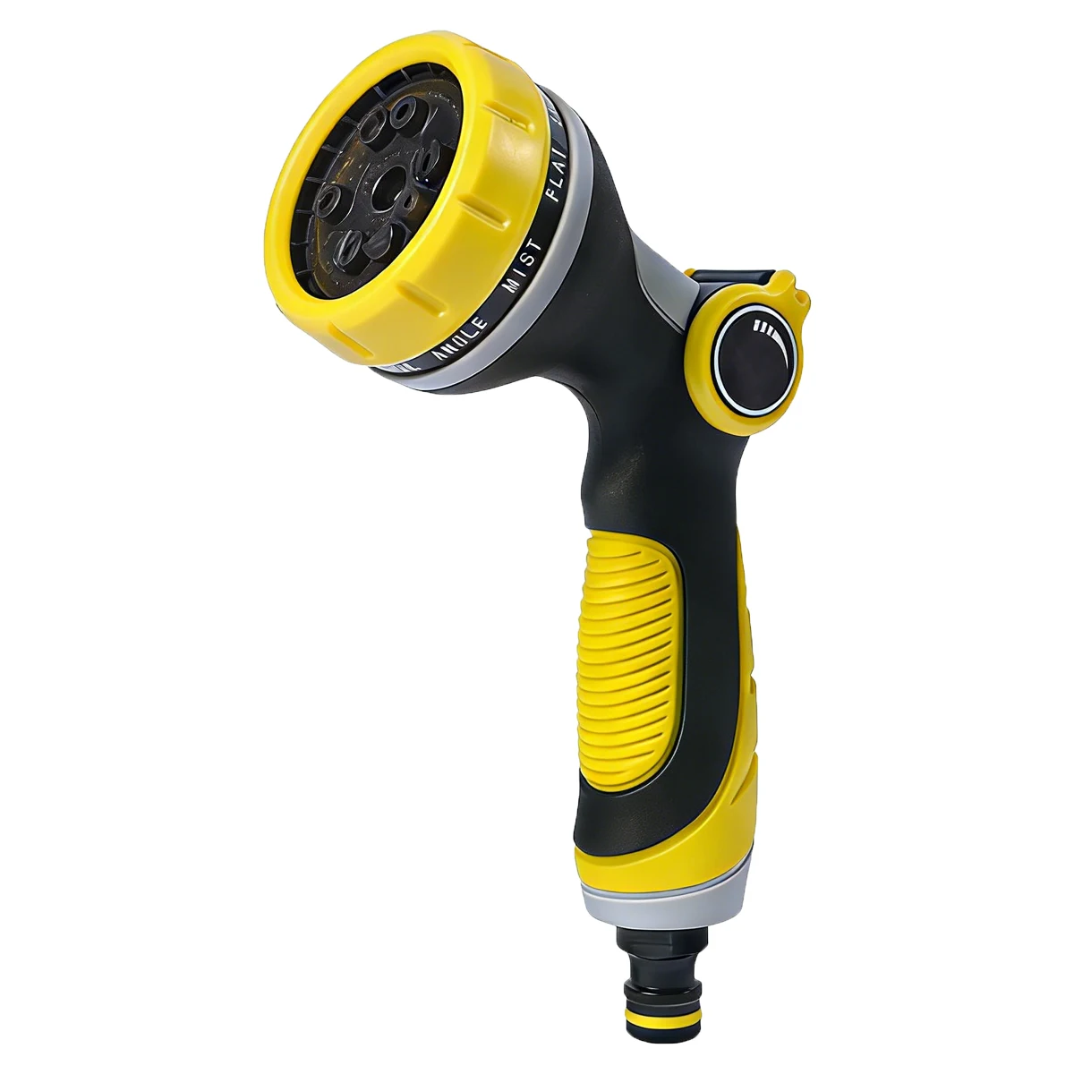 Garden Hose Nozzle 10 Adjustable Spray Modes Yellow Thumb Control High Pressure Water Sprayer for Garden Watering Car Washing
