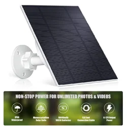 Painel de energia solar impermeável, bateria embutida 18650, IP65, carregador, 5V, USB, saída DC, câmera de segurança, 4W, 6V, 12V