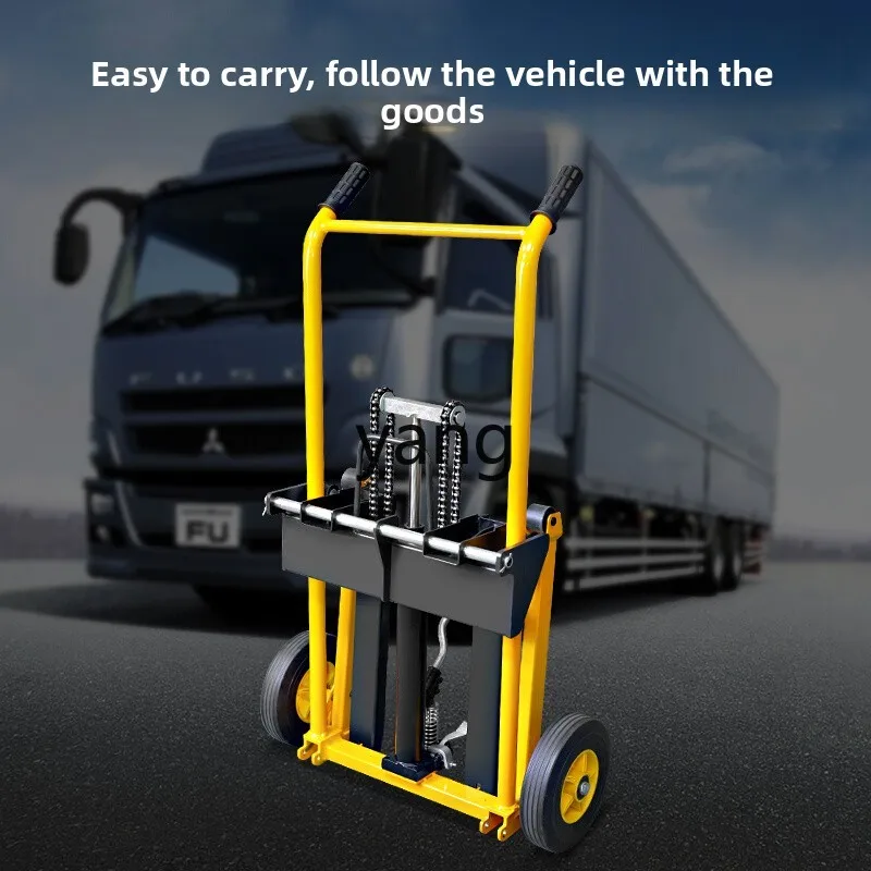 LMM, miniature truck-mounted forklift folding manual hydraulic stack truck lightweight small lifting and handling