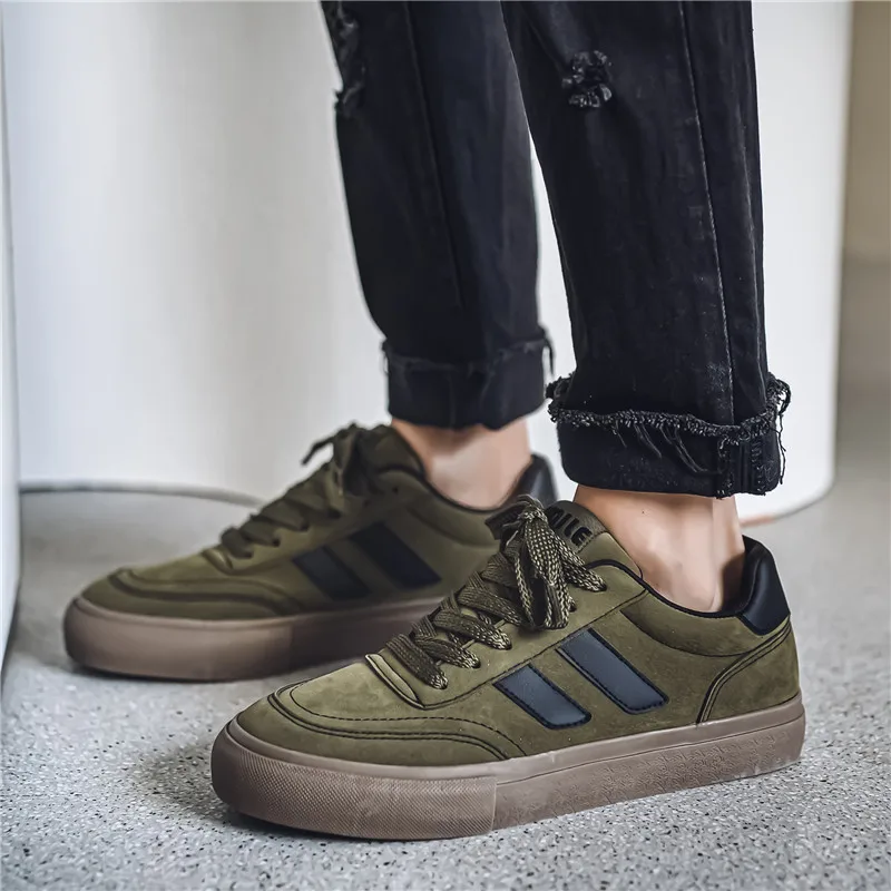 

Винтажные мужские кроссовки, модные удобные замшевые вулканизированные туфли для мужчин, уличные повседневные мужские кроссовки классического дизайна на шнуровке