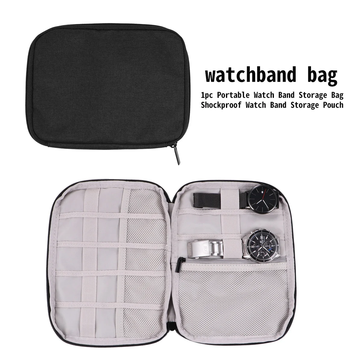 Suitcase Strap Storage Bag Travel Electronics Organizer Sponge for Watch Band