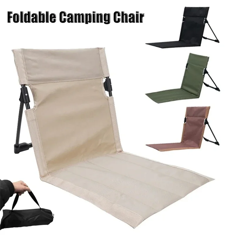 Silla plegable para acampar al aire libre, silla reclinable individual, cojín de respaldo, Picnic, Camping, silla de playa