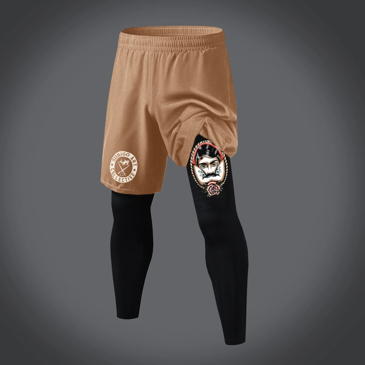 Sport Dubbele Broek Voor Mannen, Patroon 3d Mode Trend, Comfortabele Stijl, Geschikt Voor Fitness Hardlopen En Ga Zo Maar Door