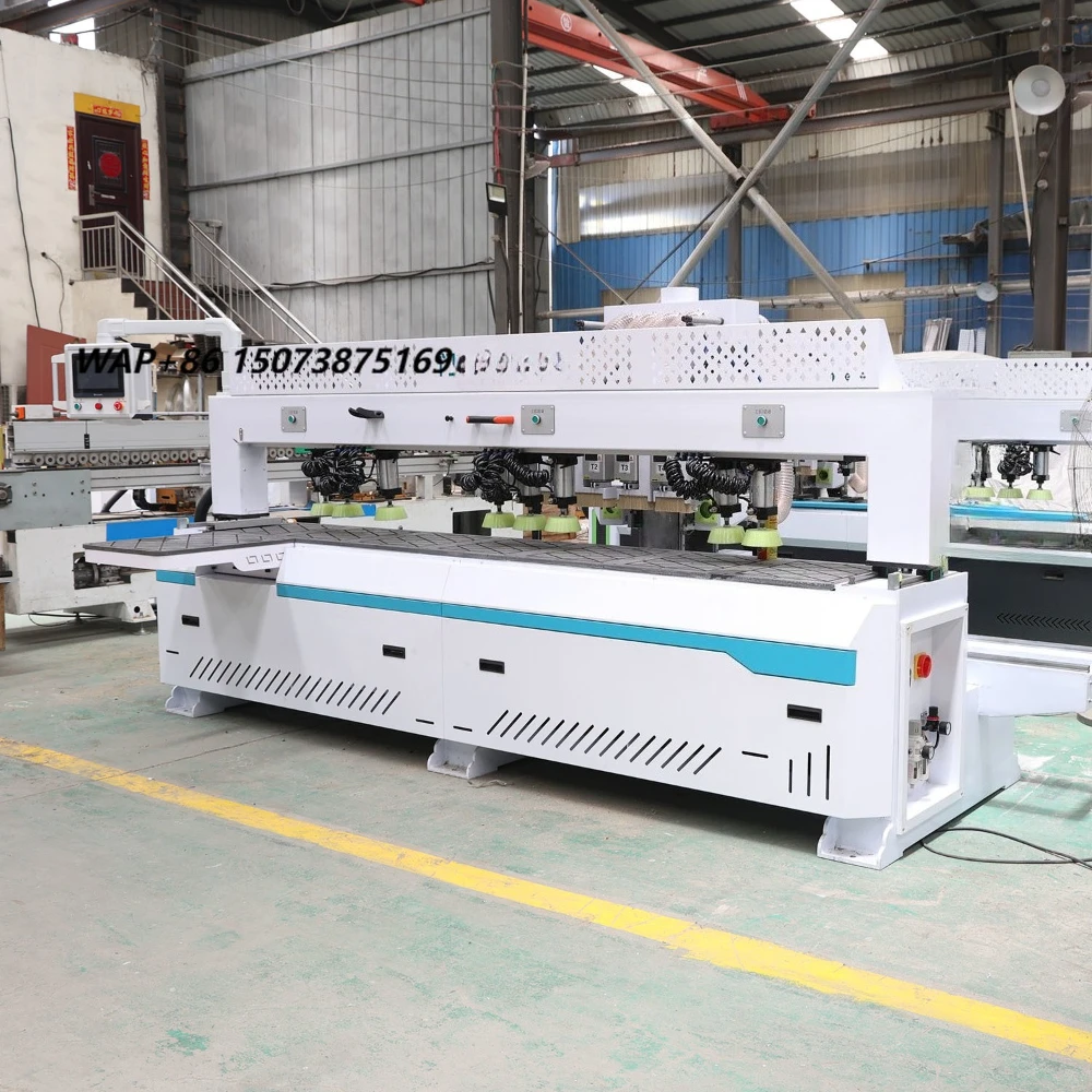 Multi Function 6 Heads CNC Integrated Processing Machine for Door Wall Cabinet Slotting and Drilling Woodworking Boring Machine
