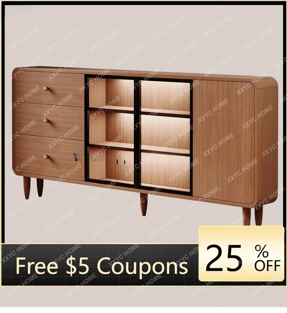 Lsolid wood dining side cabinet storage integrated wall kitchen cabinet household living room cabinet