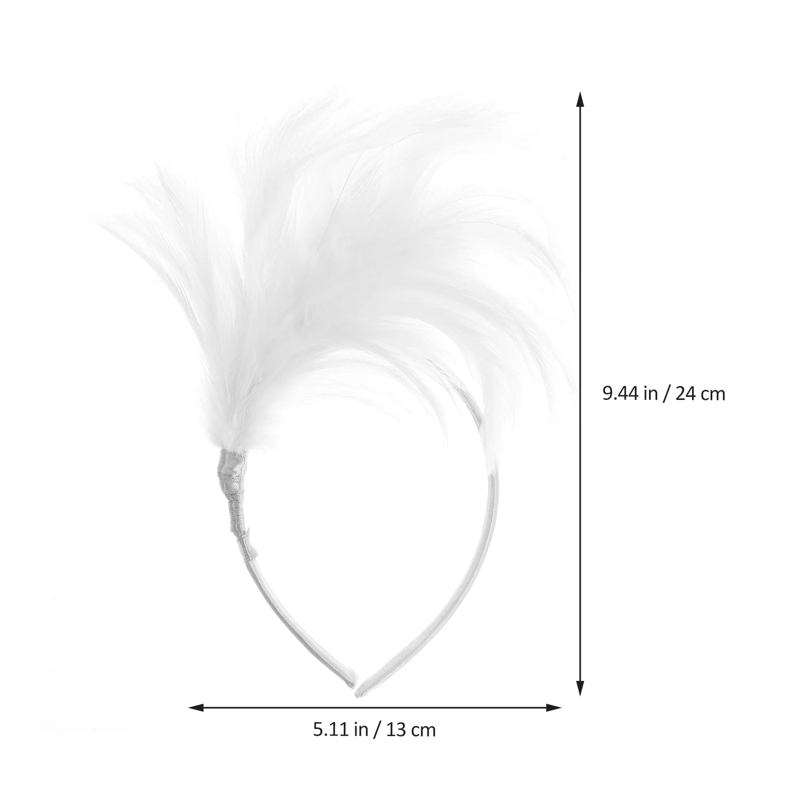 여성용 깃털 매혹적인 머리띠, 웨딩 머리 장식, 파티 머리 장식 (흰색)