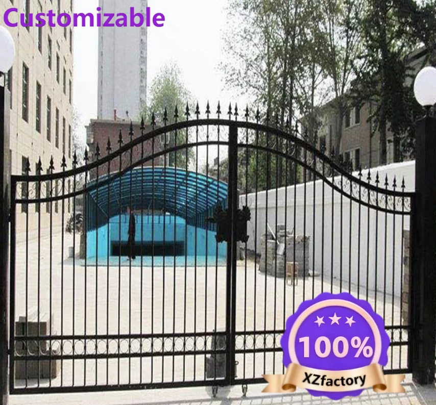 Factory Direct 2026 Pannelli per recinzione da giardino Cancello in ferro battuto Cancello scorrevole per strada Porta