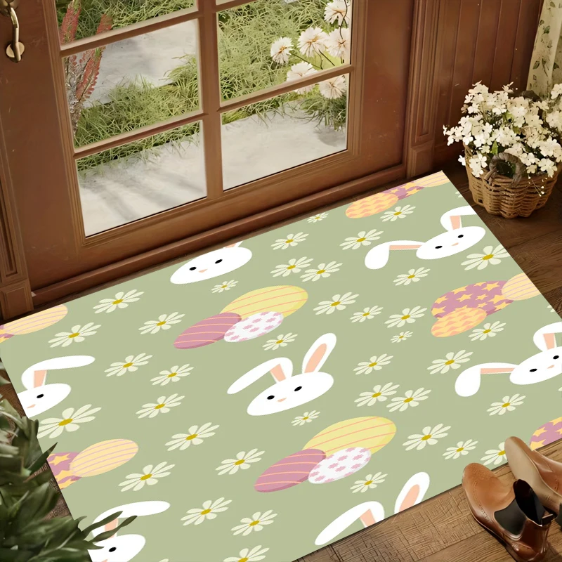 Light Green Alfombra Happy Easter Eggs Rugs Cute Carpets for Living Room Rug Kids Play Mat Home Decor Gift Bedroom Decor Carpet