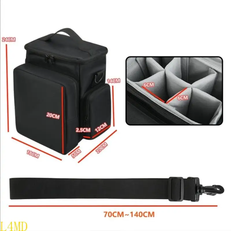 

L4MD Portable EVA Microphones Carrying Bag for Wireless Mics Shockproof with Large Capacity Shoulder Bag