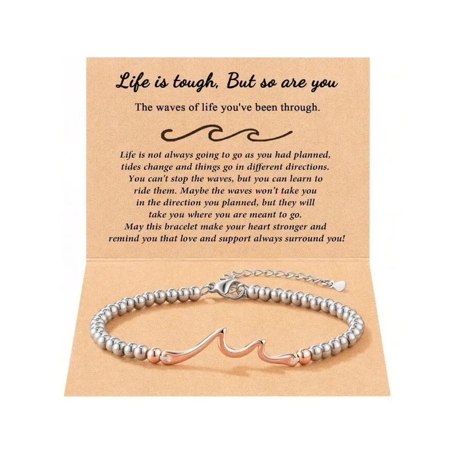 

Inspirational Gifts Women Men, Through Waves Of Life, Life Is But So Are You, Encouragement Bracelet Thoughtful Gifts Friend Si