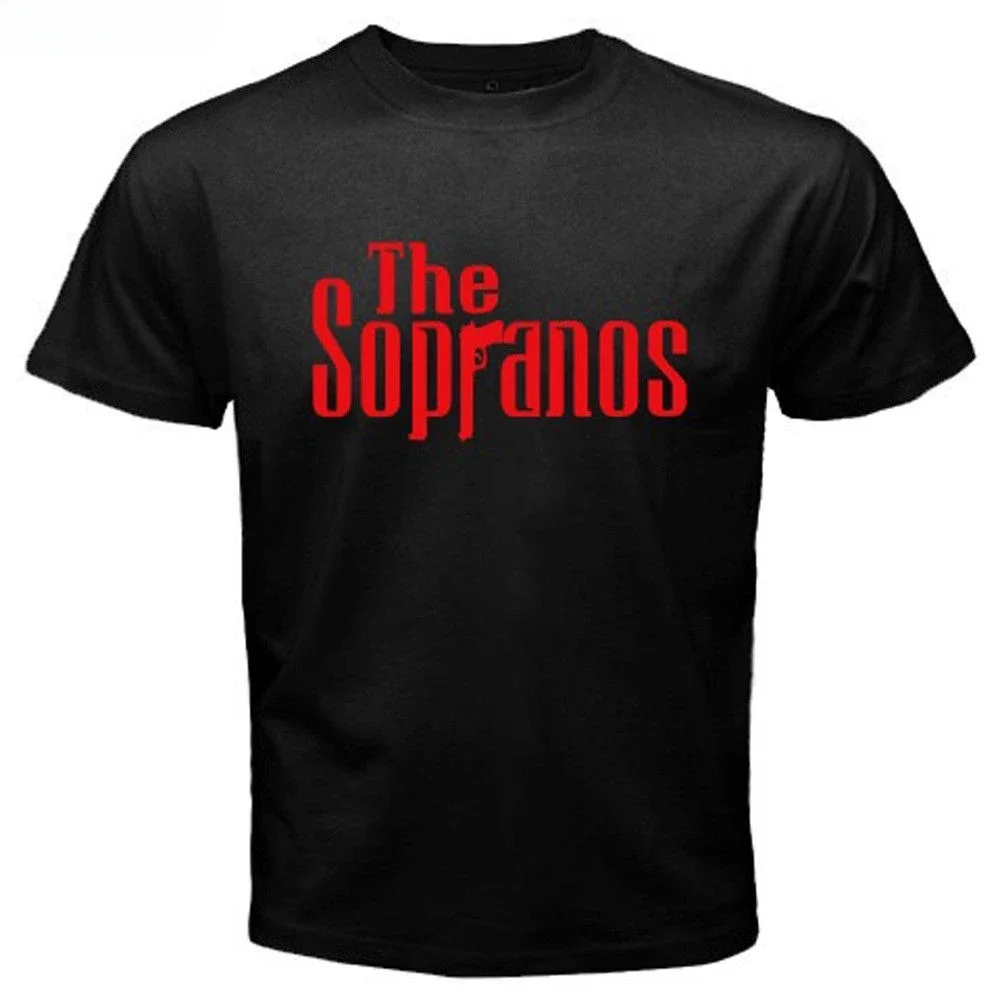 men Unisex New Fashion  New The Sopranos  Drama TV Series Logo Men\'s Black T-Shirt Cool Casual pride t shirt harajuku funny