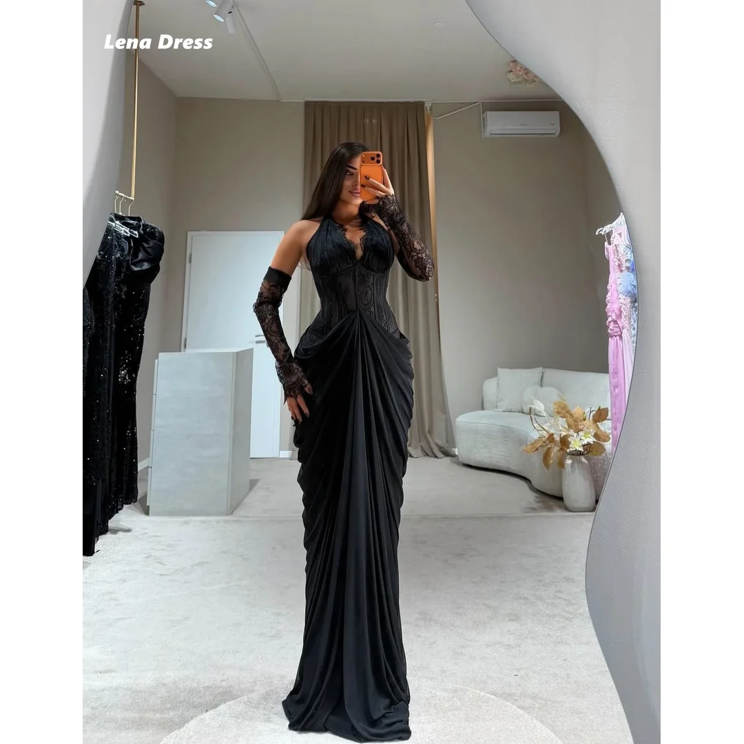 

Элегантное вечернее платье Lena с вышивкой и кружевом, черное, для особых случаев, фасон «русалка», для выпускного вечера