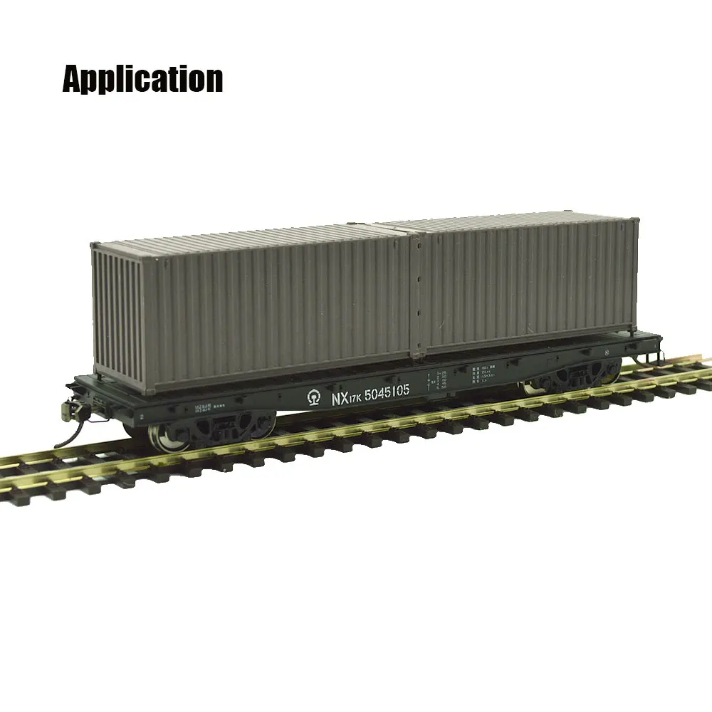 Modelo de contenedor en miniatura, caja de carga, tren ferroviario, colección de accesorios para Diorama, escala 1:87, 20 pies, 1 unidad