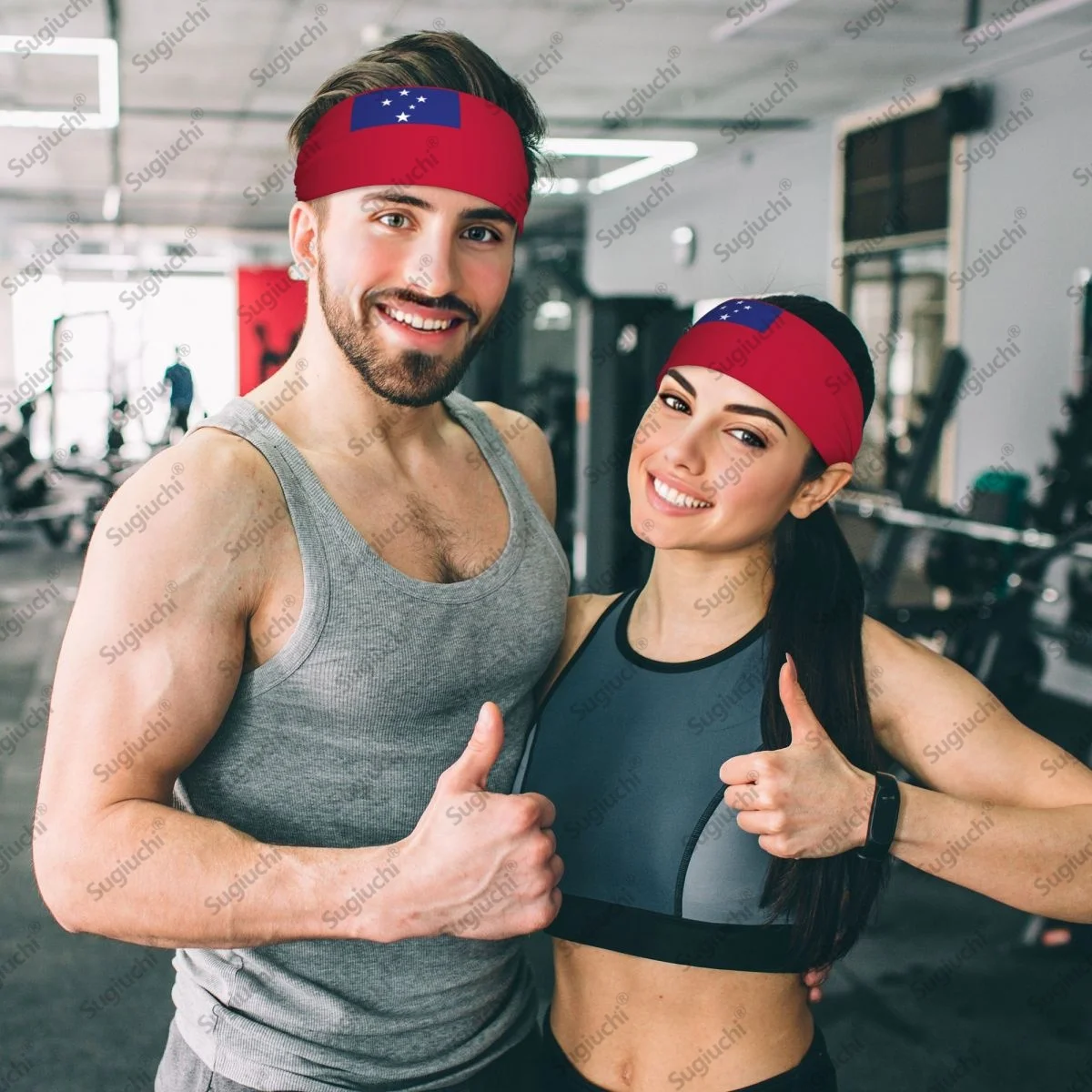 

2025 Samoa Flag Sweatband Women Men Moisture Wicking Syriac Aram Gym Headband for Cycling Yoga