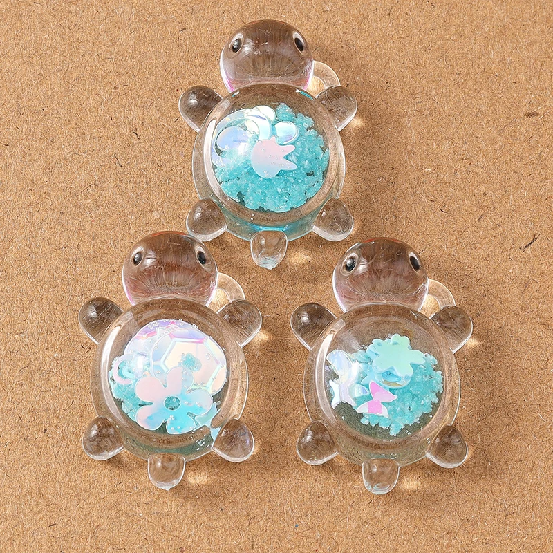 10 pcs Cute Resin Turtle Tortoise Charms Pendants for Necklace Earrings Bracelet DIY Kid\'s Jewelry Gift Accessories