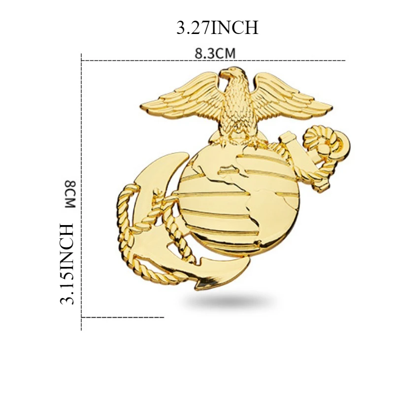 1pc 3D Metal Emblem For Automobiles Rear Decorative Strip Refit Side Sticker Personalized Car Stickers Eagle Texture Marine Corp