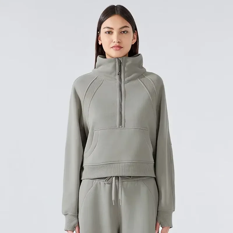 

2024 women sport running jacket zipper yoga coats fitness jacket hoodies sportwear womens clothing sweatshirt