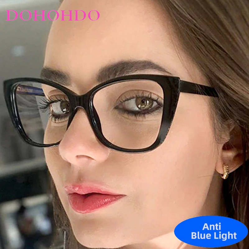 

Classic Square Cat Eye's Glasses Women Popular Luxury Designer Computer Play Games Eye Protection Blue Light Blocking Eyewear