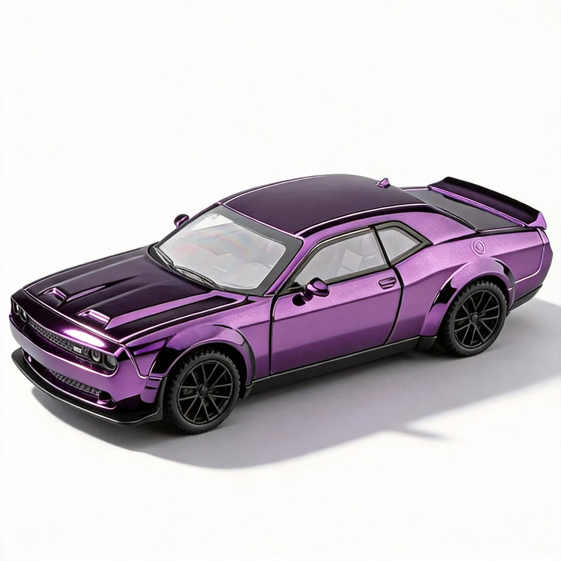 

Collection Gift 1:32 Hell Cat Electroplated Alloy Sports Car Model Lighting and Sound Effects Trendy Play Blind Box Ornament