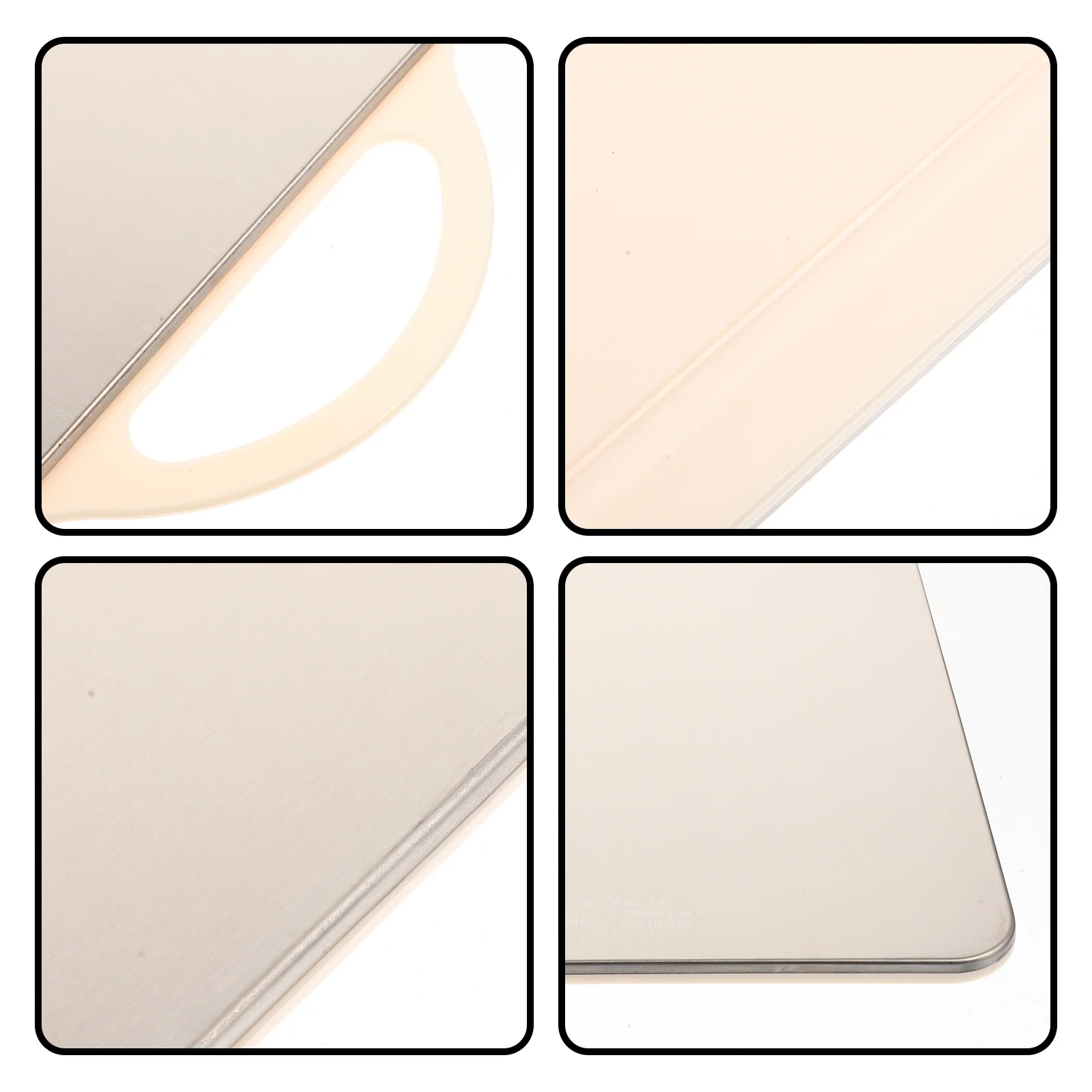 

Double-Sided Stainless Steel Kitchen Cutting Board Multi-Purpose Cutting Mat for Fruit Meat Vegetable Non-Slip Hanging Design