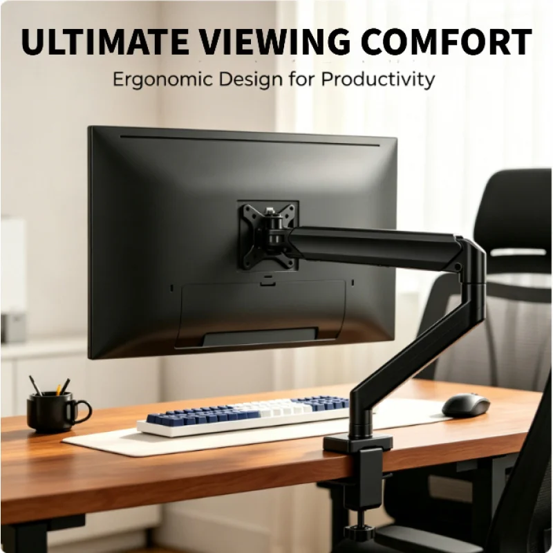 

14-32 Inch Single Monitor Arm Height Adjustable Desk Mount C-Clamp Grommet Base Home Office Monitor Stand