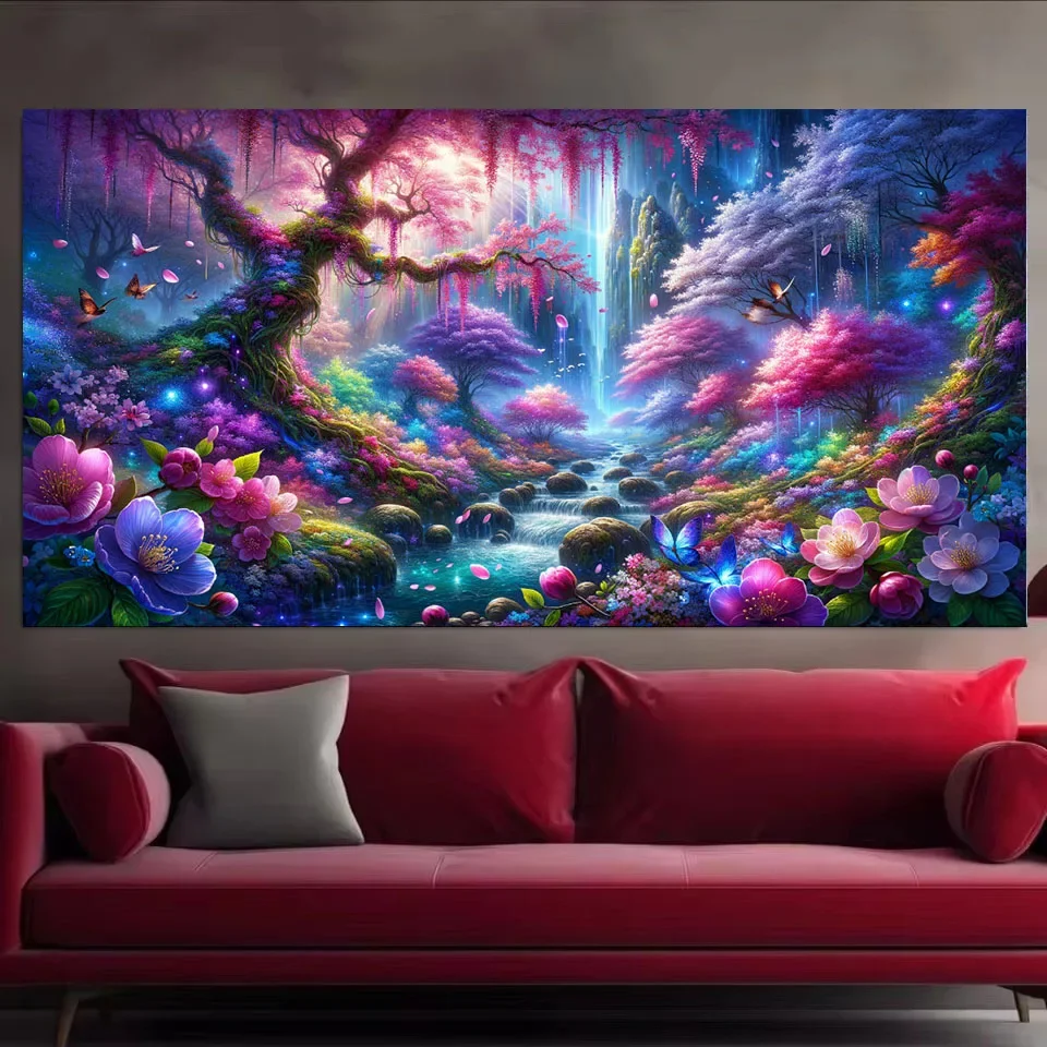 Enchanting Sakura Flowers DIY 5D Diamond Painting Fantasy Landscape New 2024 Full Mosaic Diamond Embroidery Sale Large Size