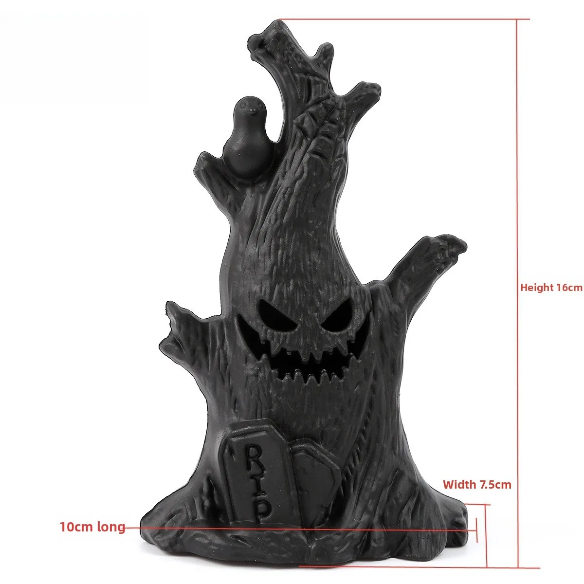 Gruselige beleuchtete Halloween-Ornamente – LED-Kürbislampe, Geisterbaumstumpf, flackernde Kerzen für die Dekoration im Innen- und Außenbereich – Detail 3