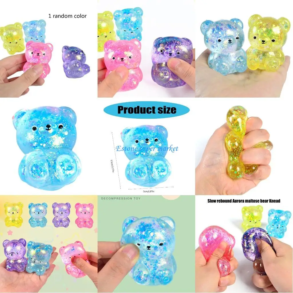 090B لعبة الدب المضغوطة لتخفيف القلق، لعبة الضغط المضحكة لتخفيف الضغط على اليد