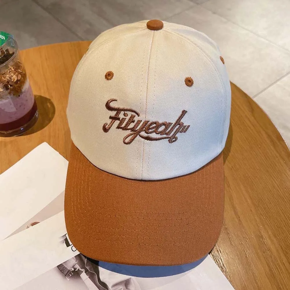 

Adjustable Letter Embroidery Baseball Cap Sunscreen Korean Style Unisex Peaked Cap Hip-hop Cotton Summer Sunshade Hats Sports