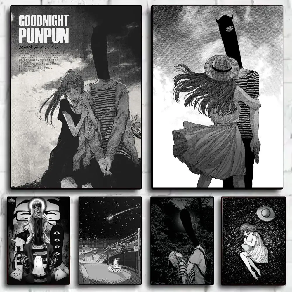 Anime G-Goodnight P-Punpun sad manga Poster Modern Aesthetic Wall Art Poster Minimalist Room Decoration Items